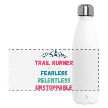Trail Runner - Intrépide. Implacable. Imparable. - Gourde isotherme panoramique 500 ml - blanc - Devant