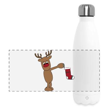 Cadeaux amusants pour Noël - Gourde isotherme panoramique 500 ml - blanc - Devant