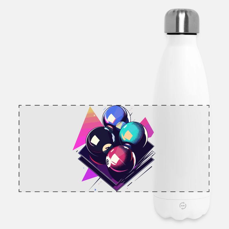 Billiard Balls Graphic - Panoramic Thermal Bottle 500 ml - white