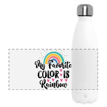 LGBTQ Pride Month - Meine Lieblingsfarbe ist Regenbogen - Panorama Isolierflasche 500 ml - Weiß - Vorne
