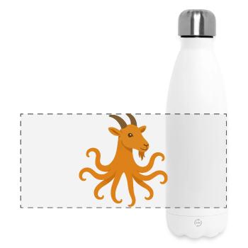 The octopus or goat octopus - Panoramic Thermal Bottle 500 ml - white - Front