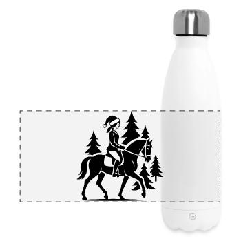 Reiten Weihnachten Reiterin Pferd Geschenk - Panorama Isolierflasche 500 ml - Weiß - Vorne