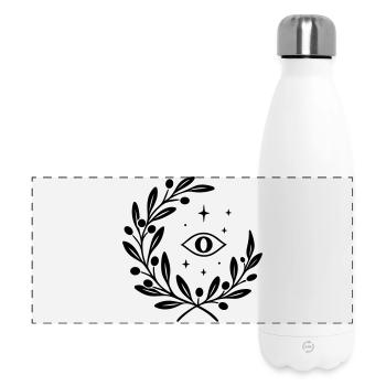 Mystic Yule with an Eye - Christmas Yule - Panoramic Thermal Bottle 500 ml - white - Front