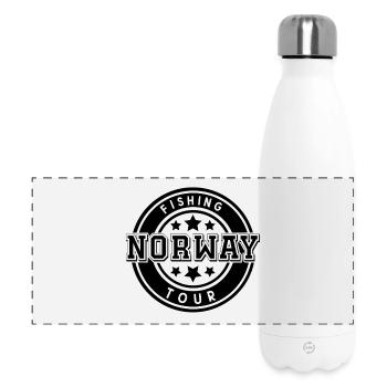 Voyage de pêche en Norvège - Gourde isotherme panoramique 500 ml - blanc - Devant