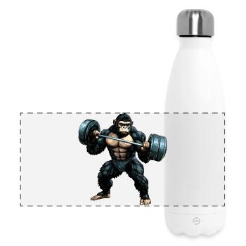 Culturisme singe - Gourde isotherme panoramique 500 ml - blanc - Devant
