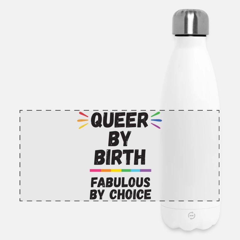 Pride Month - Queer By Birth, Fabulous By Choice - Panoramic Thermal Bottle 500 ml - white