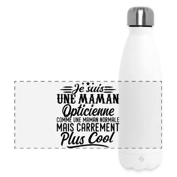 Optiker-Mama: normal, aber knallharter - Panorama Isolierflasche 500 ml - Weiß - Vorne