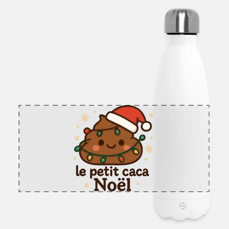 Small Lighted Christmas Cocoa with Garland - Panoramic Thermal Bottle 500 ml - white