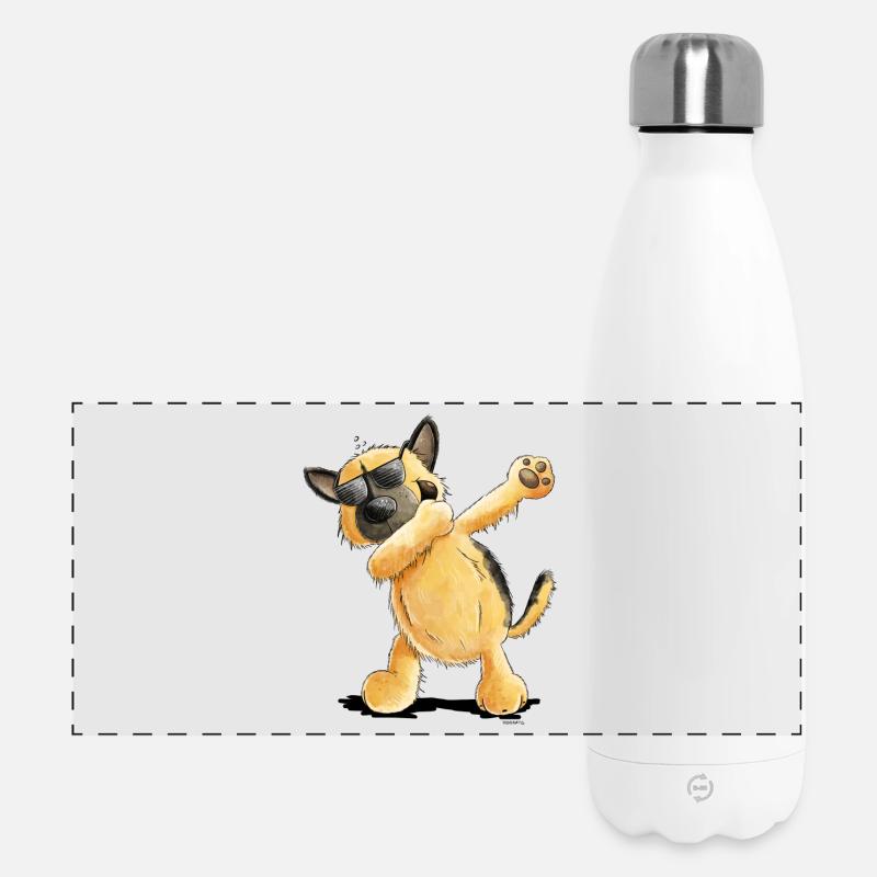 Dab Dance German Shepherd - Panoramic Thermal Bottle 500 ml - white