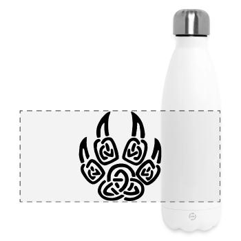 Schwarze Wikinger Wolfskrallen - Panorama Isolierflasche 500 ml - Weiß - Vorne