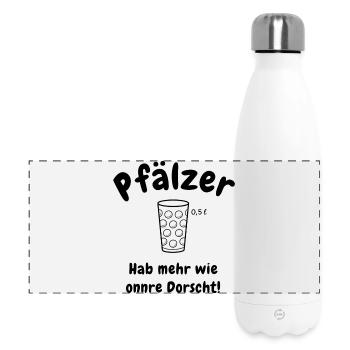 Pfälzer Durst - Panorama Isolierflasche 500 ml - Weiß - Vorne