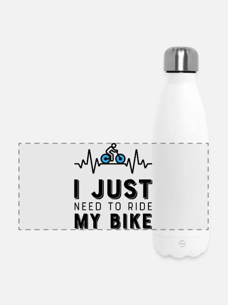 Lustige Sprüche Radfahren - Panorama Isolierflasche 500 ml - Weiß
