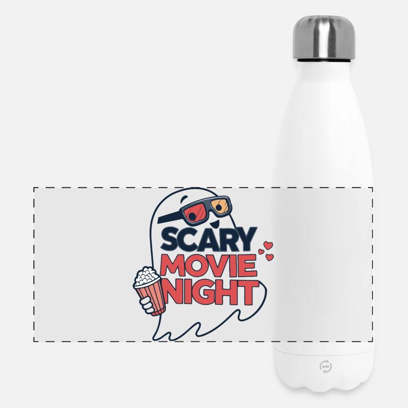 Ghost Night Horror Movies - Panoramic Thermal Bottle 500 ml - white