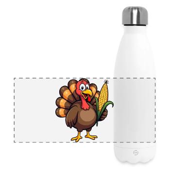 Thanksgiving Drôle Dinde de Thanksgiving - Gourde isotherme panoramique 500 ml - blanc - Devant