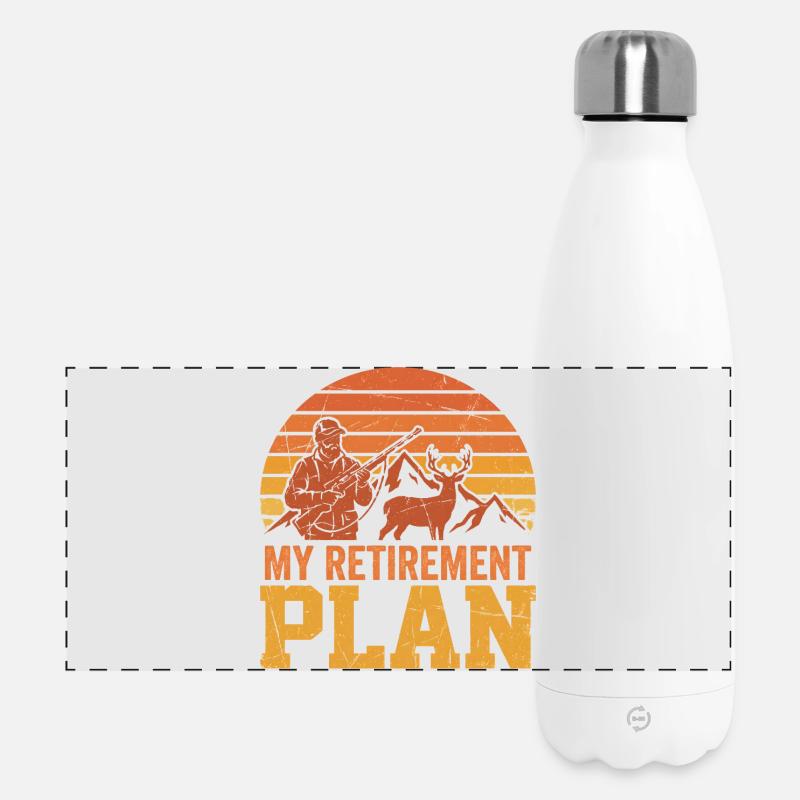 My Retirement Plan Hunter Deer Mountains Vintage - Panoramic Thermal Bottle 500 ml - white
