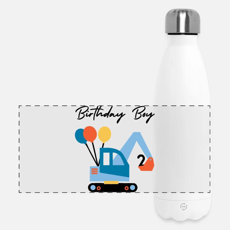 Excavator with balloons - Panoramic Thermal Bottle 500 ml - white