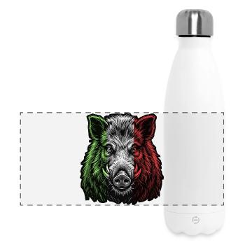 Wildschwein Italien Flagge Italienisch - Panorama Isolierflasche 500 ml - Weiß - Vorne