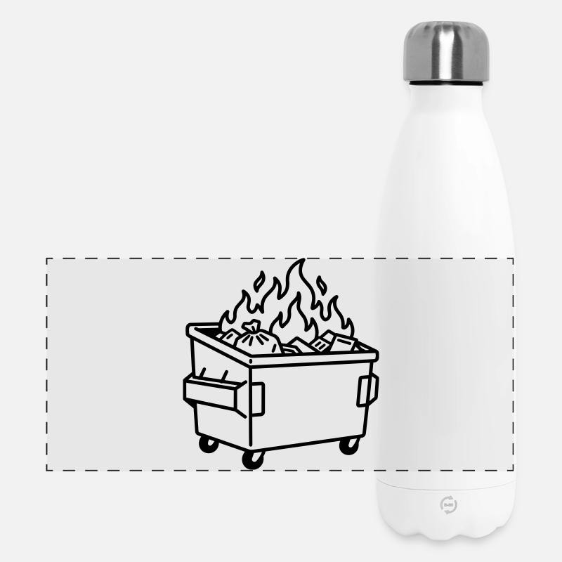 Dumpster Fire - Panoramic Thermal Bottle 500 ml - white