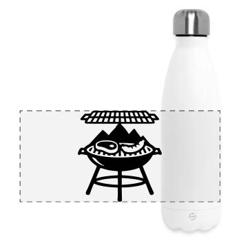 Charcoal Grill Meat Grill Master Father's Day - Panoramic Thermal Bottle 500 ml - white - Front