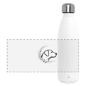 Minimal Dog Muzzle – Abstract Line Art Design - Panoramic Thermal Bottle 500 ml - white - Front