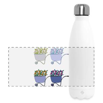 Brouettes 4 fois - Gourde isotherme panoramique 500 ml - blanc - Devant