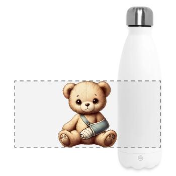 herzerwärmender Teddybär als Trostspender - Panorama Isolierflasche 500 ml - Weiß - Vorne