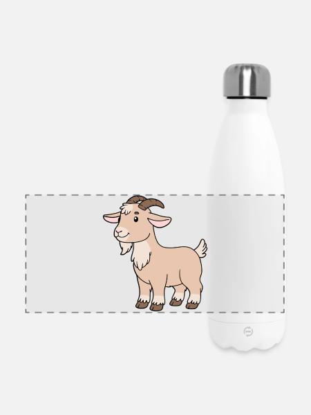 Ziege - Panorama Isolierflasche 500 ml - Weiß