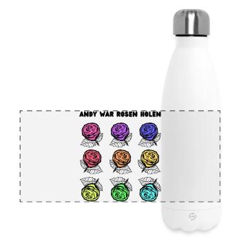 Andy war Rosen holen - Panorama Isolierflasche 500 ml - Weiß - Vorne