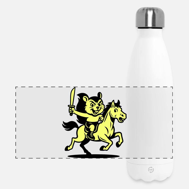 Cute Hero on Horse - Panoramic Thermal Bottle 500 ml - white