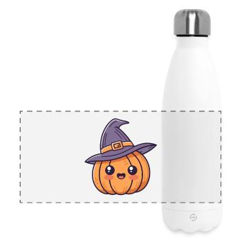 Kawaii Hexe Kürbis - Panorama Isolierflasche 500 ml - Weiß - Vorne