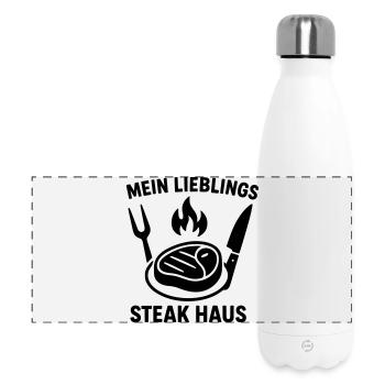 Steakhouse Nourriture pour steak - Gourde isotherme panoramique 500 ml - blanc - Devant