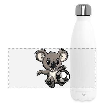 Koala Fußball Comic - Panorama Isolierflasche 500 ml - Weiß - Vorne