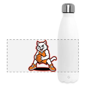 Wildcat Basketball Dribble Mascot - Panoramic Thermal Bottle 500 ml - white - Front