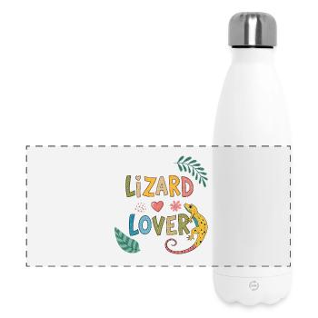 Lizard Lover — Tropische Farben - Panorama Isolierflasche 500 ml - Weiß - Vorne