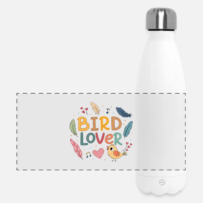 Amoureux des oiseaux - Gourde isotherme panoramique 500 ml - blanc