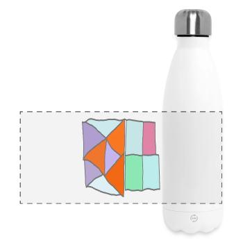 Geometrisches Patchwork-Mosaik - Panorama Isolierflasche 500 ml - Weiß - Vorne