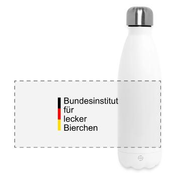 Bundesinstitut für Lecker Bierchen - Panorama Isolierflasche 500 ml - Weiß - Vorne