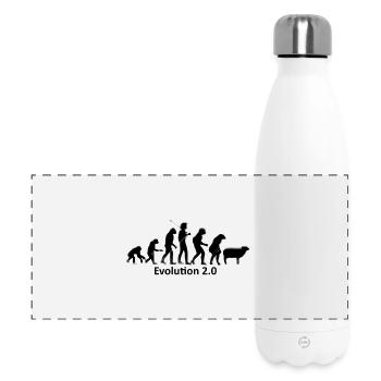 Evolution des Menschen in Silhouette - Panorama Isolierflasche 500 ml - Weiß - Vorne
