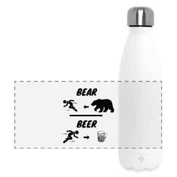 Bärenrennen und Bier - Panorama Isolierflasche 500 ml - Weiß - Vorne