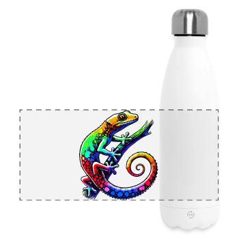 Gecko - Panorama Isolierflasche 500 ml - Weiß - Vorne