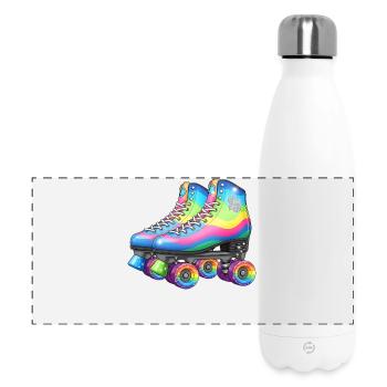 Rainbow Roller Skates Retro Disco Style - Panorama Isolierflasche 500 ml - Weiß - Vorne