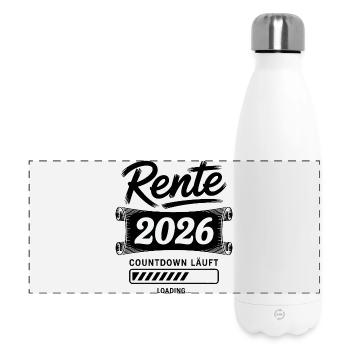 Rente 2026 Countdown - Panorama Isolierflasche 500 ml - Weiß - Vorne
