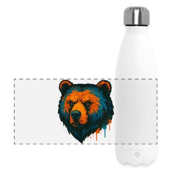 Neon Bear Pop Art - Panoramic Thermal Bottle 500 ml - white - Front