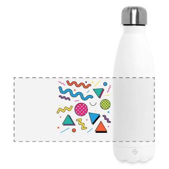 Géométrie néon : formes brillantes - Gourde isotherme panoramique 500 ml - blanc - Devant