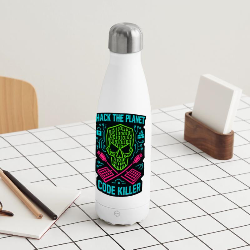 Hack the Planet Code Killer - Cybersécurité Gourde isotherme panoramique 500 ml
