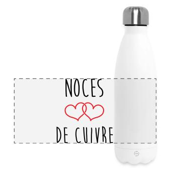 Copper Wedding 32 Years of Happiness - Panoramic Thermal Bottle 500 ml - white - Front