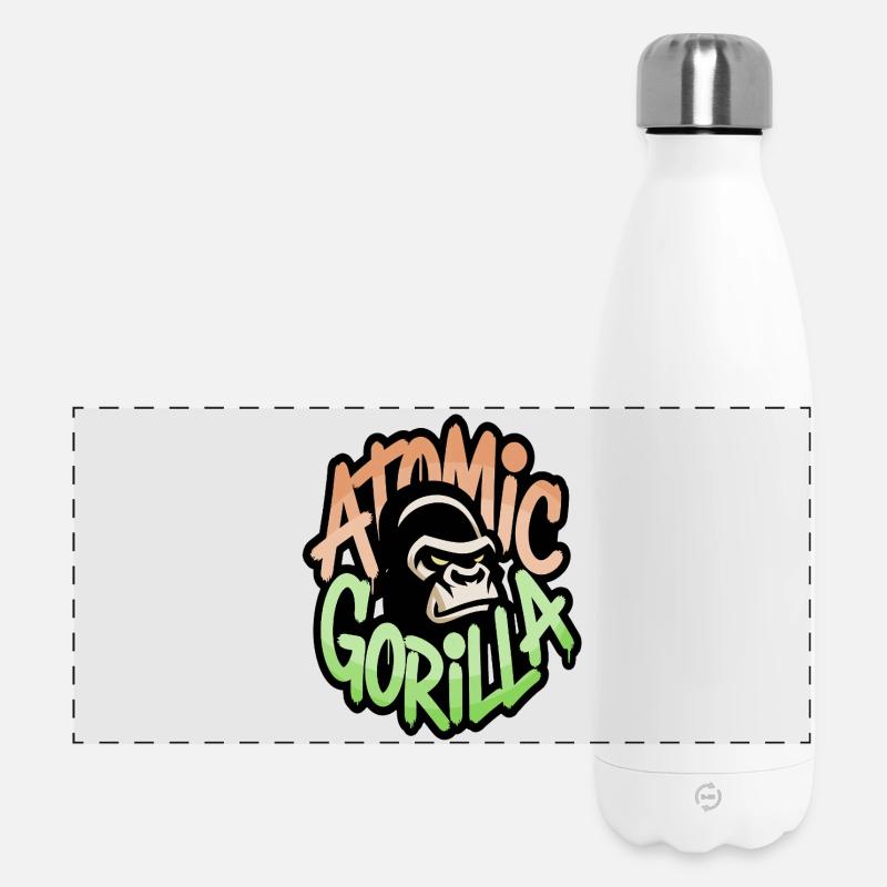 Atomic Gorilla Graffiti - Panoramic Thermal Bottle 500 ml - white