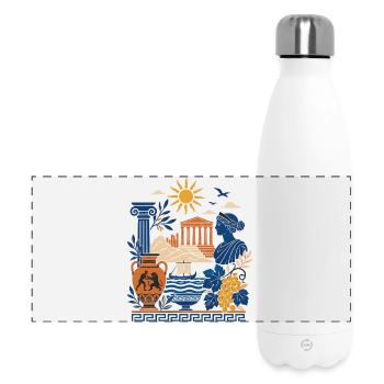 Antike Sonnentempel Collage - Panorama Isolierflasche 500 ml - Weiß - Vorne