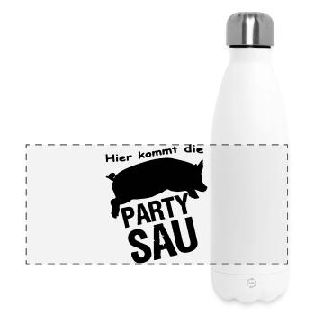 Party Sau feiern Freunde lustig Spruch Geschenk - Panorama Isolierflasche 500 ml - Weiß - Vorne