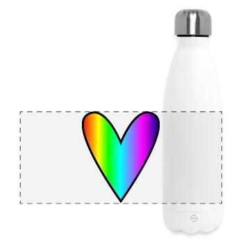 HERZ. HERZ. HEILIGER VALENTINSTAG. LIEBE. LIEBE. PAAR. - Panorama Isolierflasche 500 ml - Weiß - Vorne